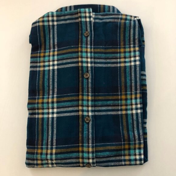 🛒 $15 NORTHWEST TERRITORY Blue Button Up Flannel Plaid Long Sleeve NWT - Picture 4 of 4